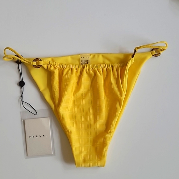 Fella Yellow Citrus Tile Bikini Top NWT - Picture 1 of 4